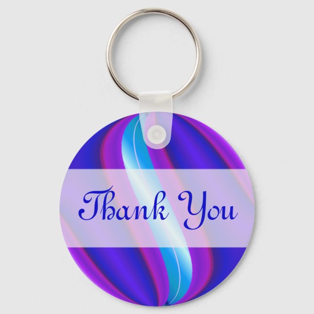 Thank You blue purple Keychain (Front)