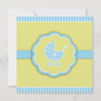 Thank You Blue Shower Stroller Flat Card