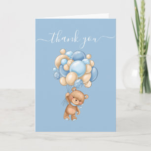 Thank you Blue Teddy Wonderful Balloons Card