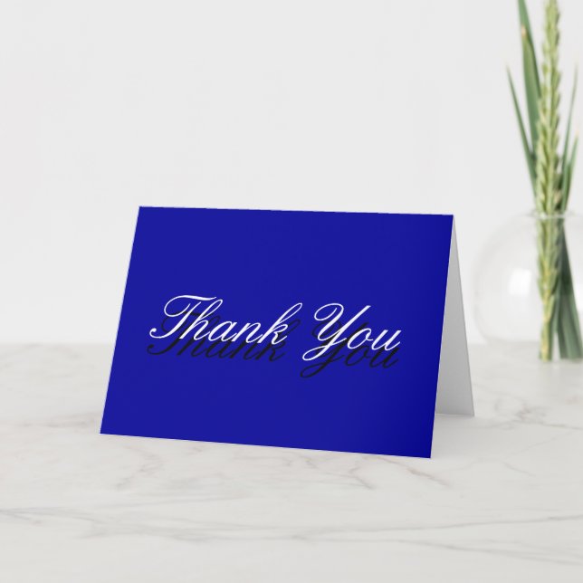 Thank You Blue White Greeting Card (Front)