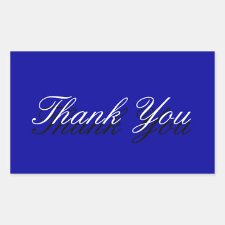 Thank You Blue White Greeting Card Sticker