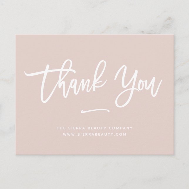 Thank You | Blush Custom Retail Small Business Postcard (Front)