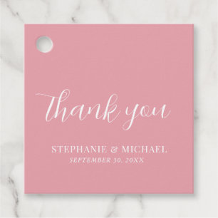 Thank You Blush Pink Wedding Favour Tags