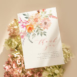 Thank You | Blush & Teal Spring Floral Baby Shower<br><div class="desc">A delicate thank you card to match our "Baby In Bloom | Blush & Teal Spring Floral Shower" invitation. A simple and modern baby shower thank you card with a hand-painted watercolor bouquet, script lettering, and elegant typography. The front of the card features a floral arrangement in the top left-hand...</div>