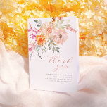 Thank You | Blush & Teal Spring Floral Baby Shower<br><div class="desc">A delicate thank you card to match our "Baby In Bloom | Blush & Teal Spring Floral Shower" invitation. A simple and modern baby shower thank you card with a hand-painted watercolor bouquet, script lettering, and elegant typography. The front of the card features a floral arrangement in the top left-hand...</div>
