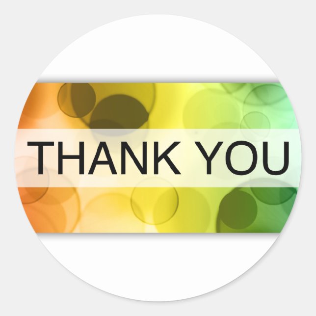 thank you (bokeh) classic round sticker (Front)
