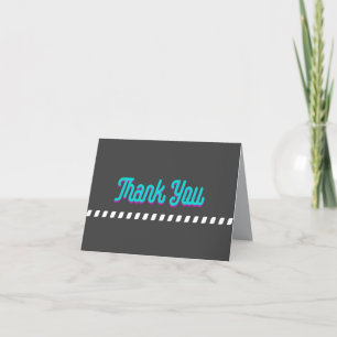 Thank You Bold Modern  Teal on Charcoal Grey  Card