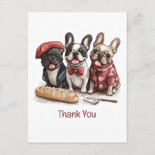 Thank You Bonjour French Bulldogs Postcard