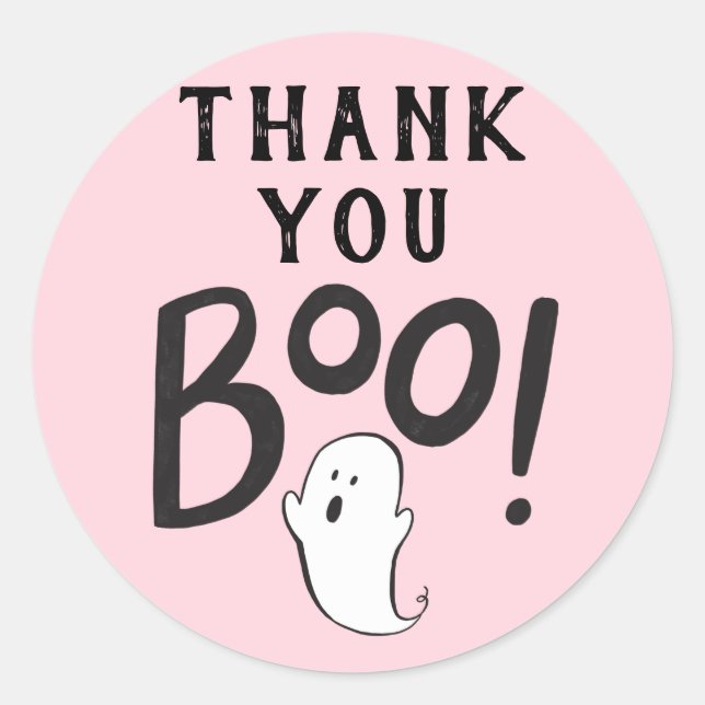 Thank You Boo Baby Shower Favour Classic Round Sticker (Front)