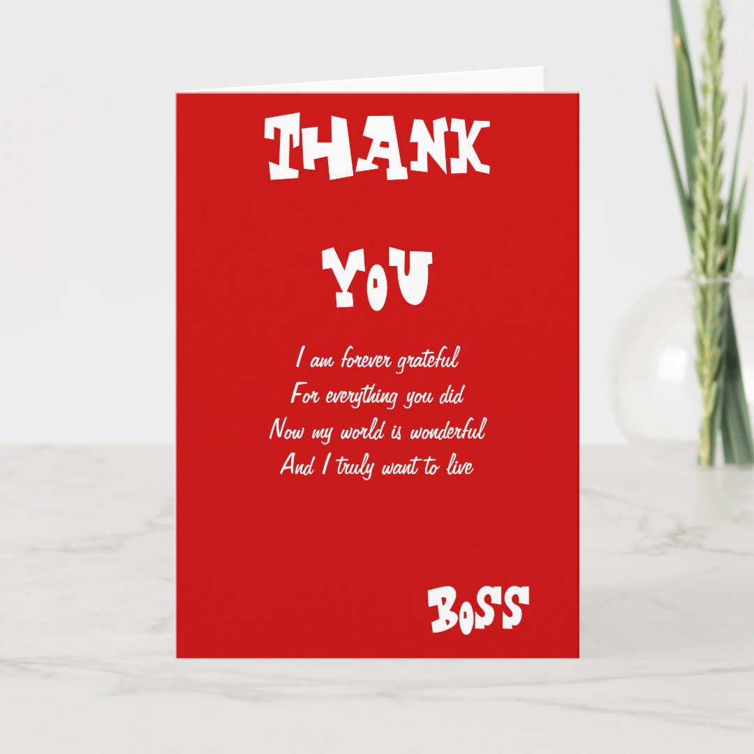 Thank you boss greeting cards | Zazzle