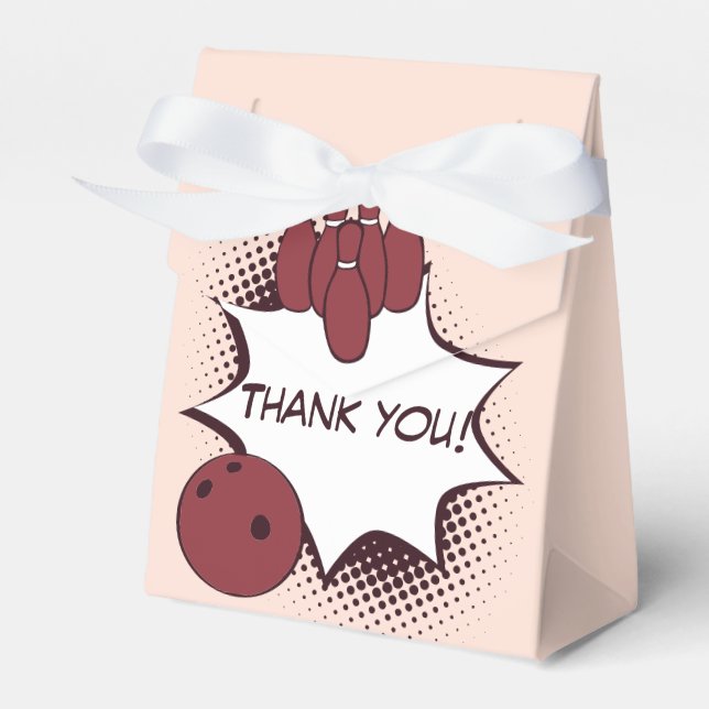 Thank you! Bowling Birthday Party  Favor Box (Front Side)