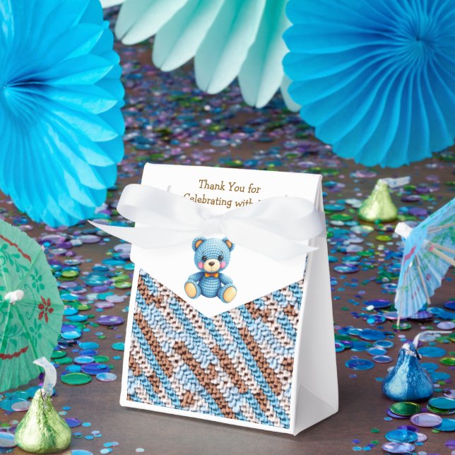 Thank You | Boy's Teddy Bear Baby Shower Favor Box (Party)