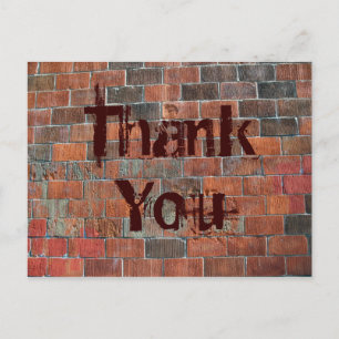 Thank You brick wall Postcard