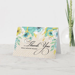 Thank You Bridal Shower Floral Burlap Card