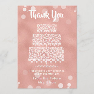 Thank You Bridal Shower Wedding Cake Rose Gold