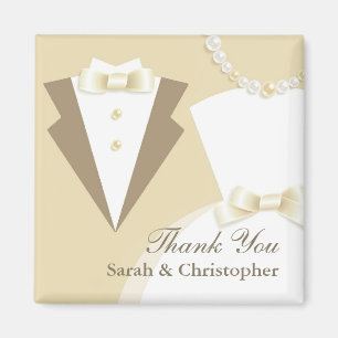 Thank You Bride & Groom Wedding Magnet