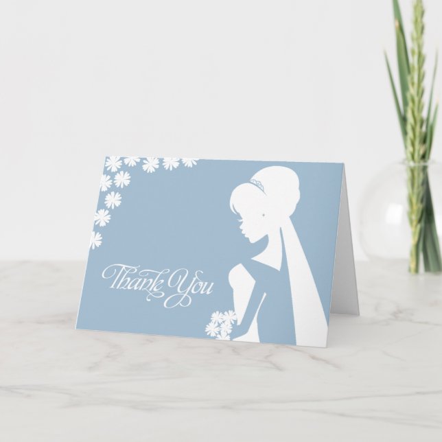 Thank You Bridesmaid Bridal Flowers Wedding Card (Front)