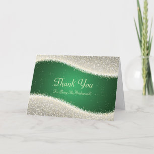 Thank You Bridesmaid Dazzling Sparkles Green