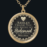 Thank You Bridesmaid Gold Plated Necklace<br><div class="desc">This unique thank you message with a heart is a perfect way to thank your bridesmaid for helping to make your wedding special.</div>