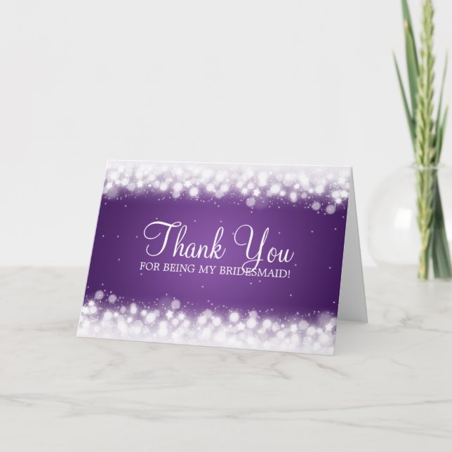 Thank You Bridesmaid Magic Sparkle Purple (Front)