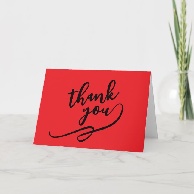 Thank You Bright Red Classical Unique Simple (Front)