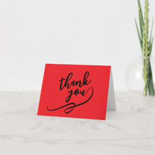 Thank You Bright Red Classical Unique Simple Card