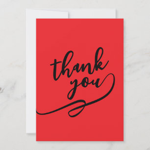 Thank You Bright Red Classical Unique Simple Card