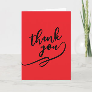 Thank You Bright Red Classical Unique Simple Card