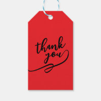 Thank You Bright Red Classical Unique Simple
