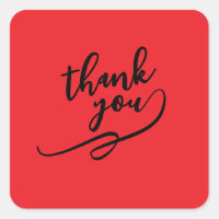 Thank You Bright Red Classical Unique Simple
