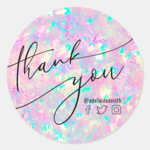thank you brilliant opal classic round sticker