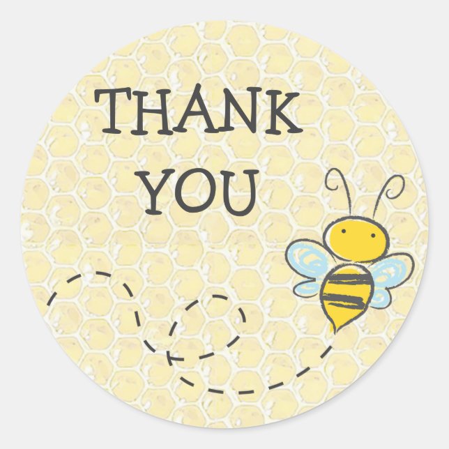 Thank You Bumble Bee Sticker (Front)