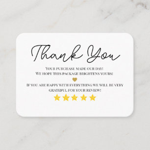 Thank you business cards 5stars 