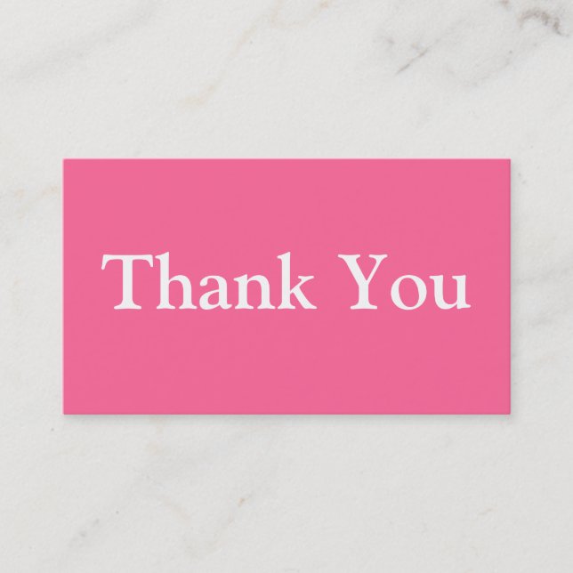 Thank You Business Cards Template Pink (Front)