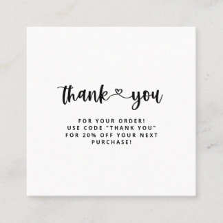 Thank You Business Cards Thank You Insert Cards