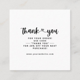 Thank You Business Cards Thank You Insert Cards