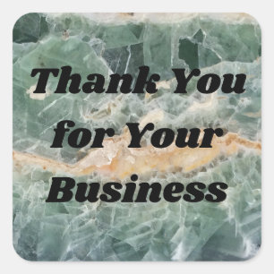 Thank You Business Fluorite Gem Photo Appreciation Square Sticker