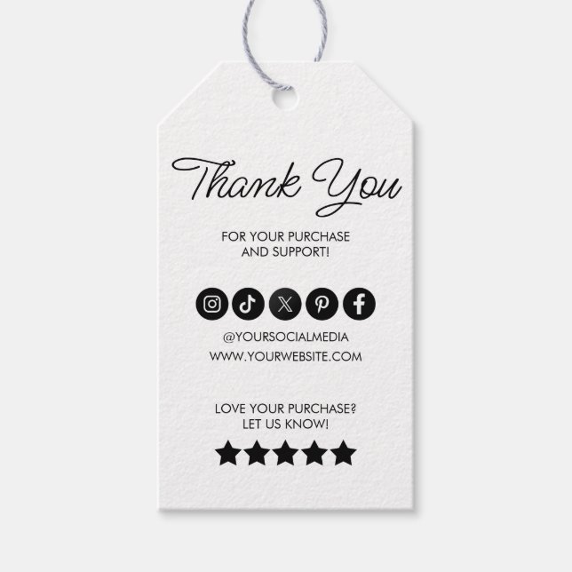 Thank You Business Logo Label Simple Modern (Front)