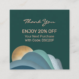 Thank You Business Logo Modern Boho Discount Card