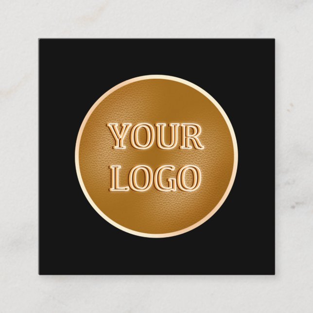 Thank You Business Logo Modern Minimalist Black Discount Card (Front)