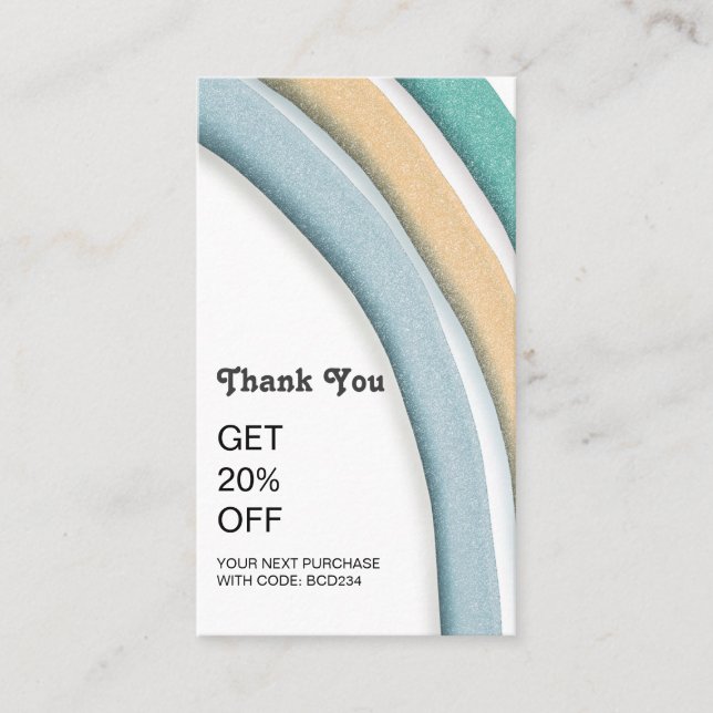 Thank You Business Logo Modern Store Discount Card (Front)