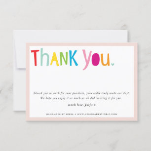 THANK YOU business modern bright typography Card