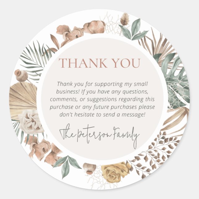 Thank You Business Stickers (Front)