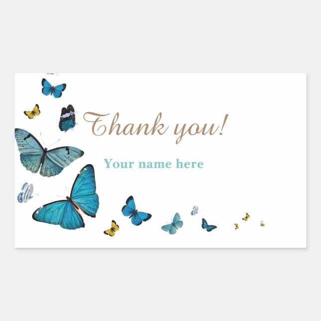 Thank You, Butterflies, Template Sticker (Front)