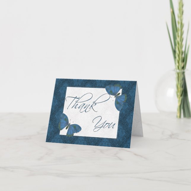 Thank You Butterfly Brocade blue (Front)