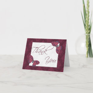 Thank You Butterfly Brocade red Card