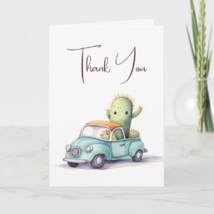 Thank You Cactus In Retro Truck