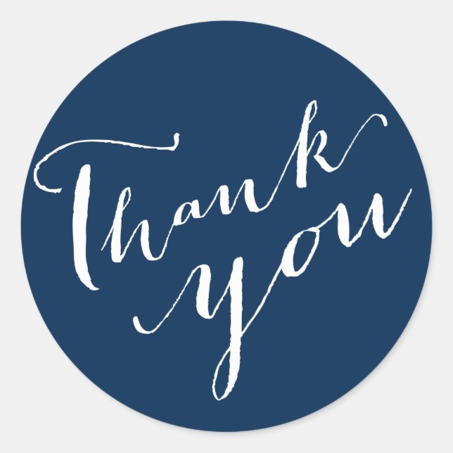 Thank You Calligraphy Script Wedding Stickers (Front)
