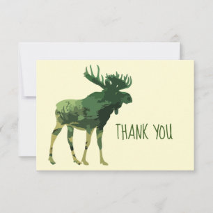 Thank You Camouflage Moose Animal Blank Inside Card