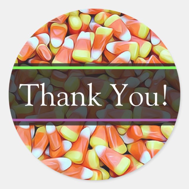 Thank You Candy Corn Halloween Stickers (Front)